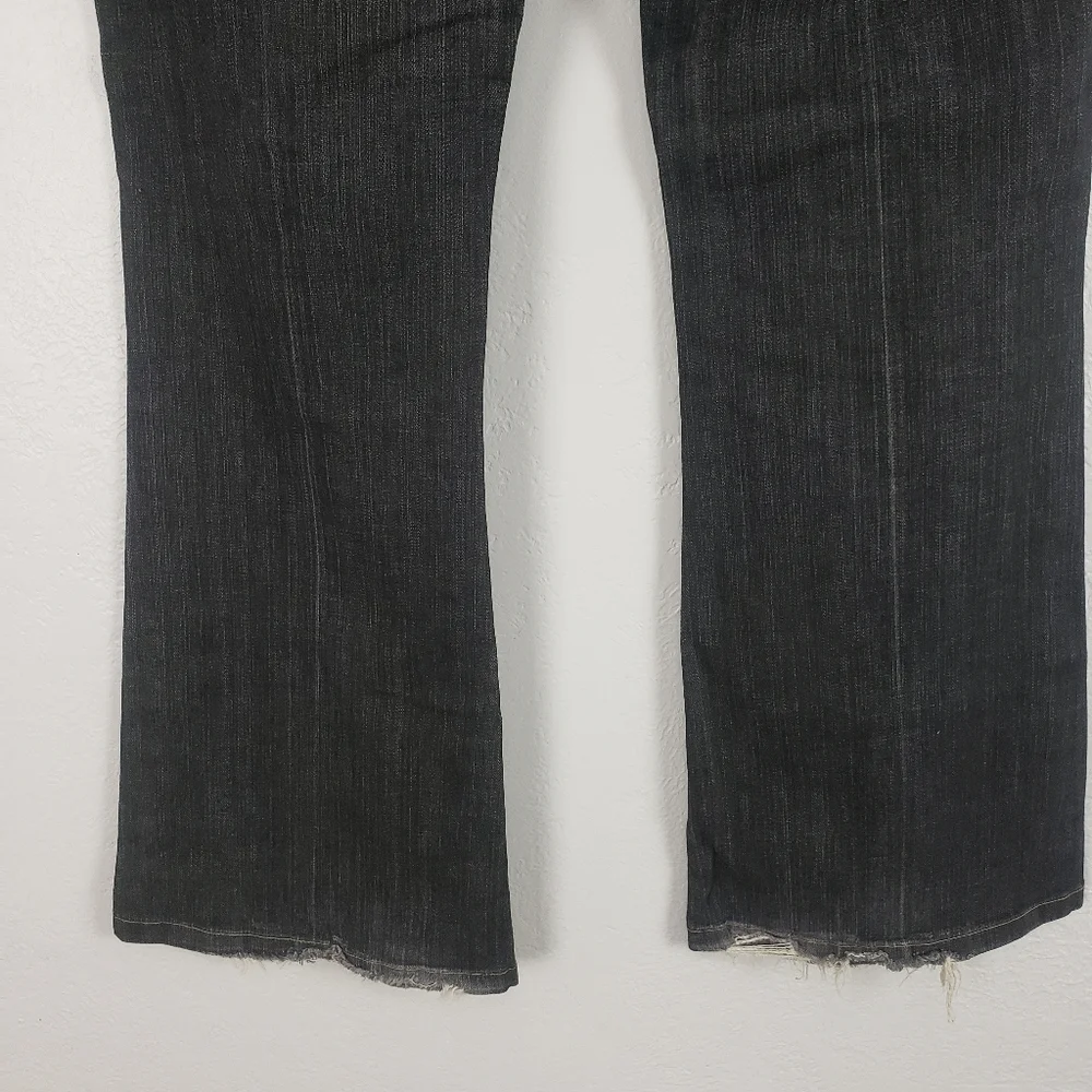 David Kahn Washed Black Mid Rise Flare Jeans Size 31×31 - Picture 7 of 16